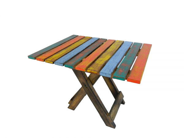 Wooden Folding Table Shabby Chic Furniture - Collapsible Rectangle table - Multi
